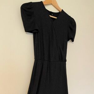 Full length black shiny jumpsuit